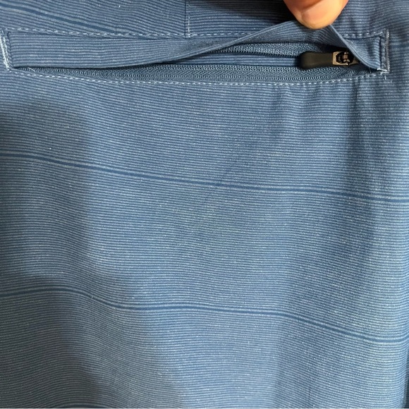 Hang Ten Blue Flat Front Belt Loops Casual Golf Shorts Mens Size 34 - Picture 13 of 14